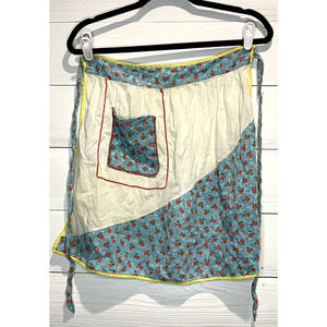 Vintage Handmade Half Kitchen Flower Apron